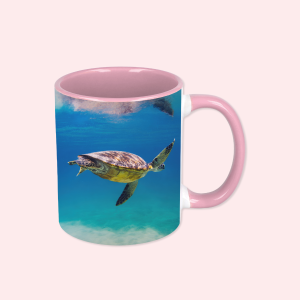 Foto op gekleurde mok